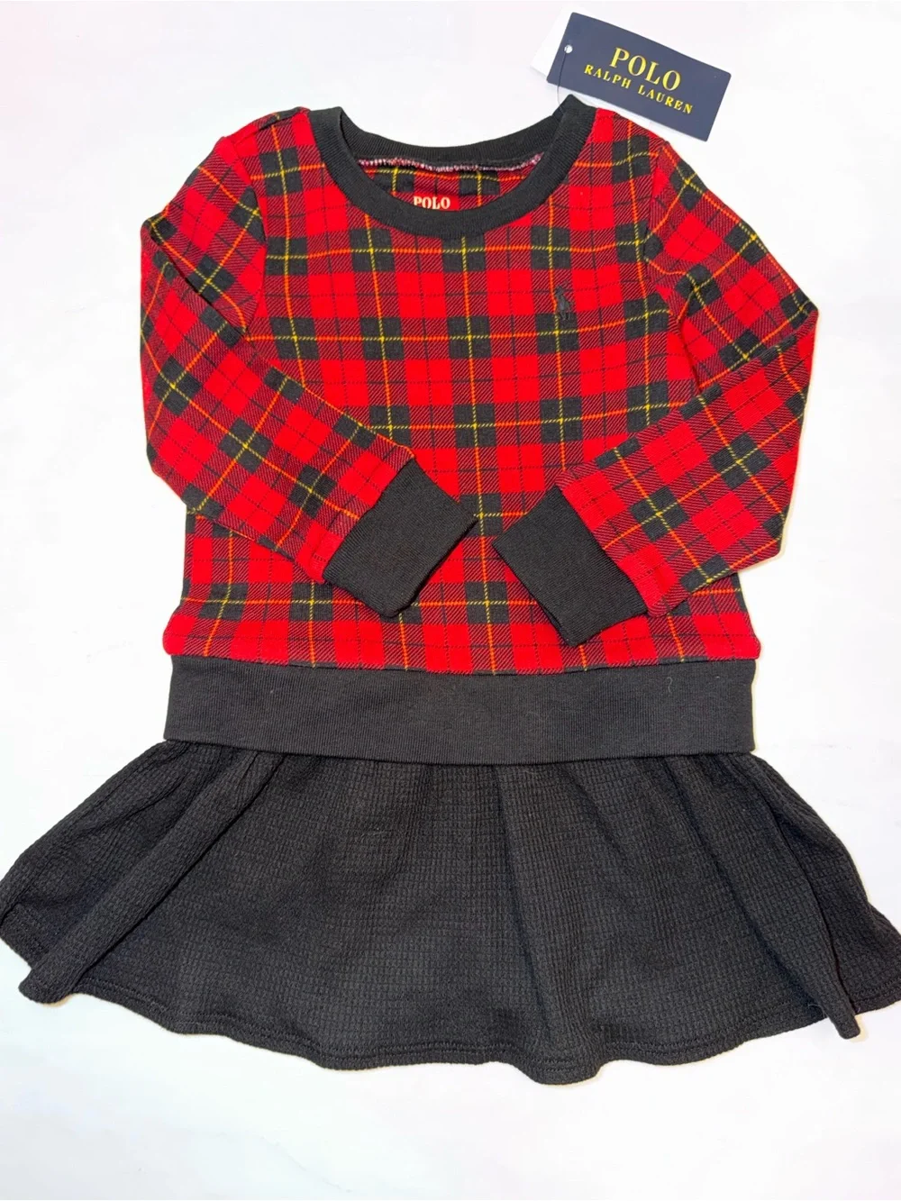 Polo Ralph Lauren Girls 2T Red Plaid Holiday Dress NWT